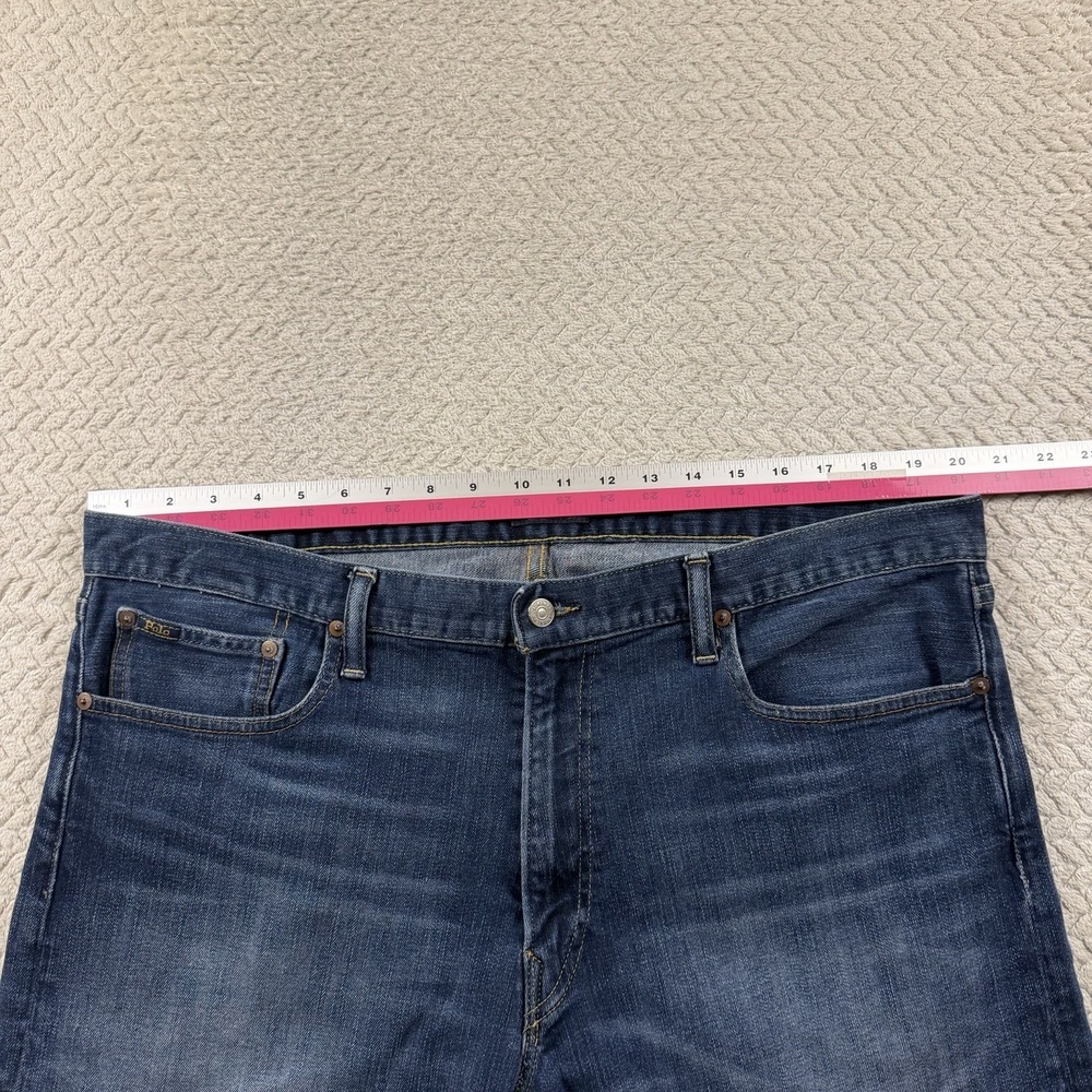 Polo Ralph Lauren Varick Slim Straight Jeans Pants Mens 40x30 Blue Denim Casual - Picture 8 of 14
